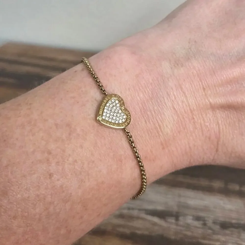 Michael Kors Gold Heart Slider Bracelet
